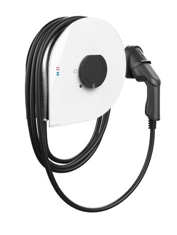Wallbox e:car WALL double kabel / zásuvka SMART 2×22kW(White, Stand.délka 5m) 1