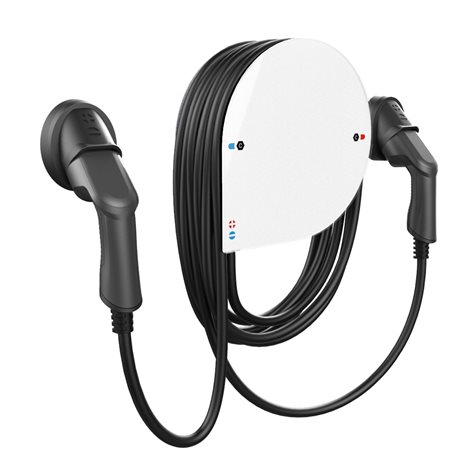 Wallbox e:car WALL double kabel / kabel SMART 2×22kW(White, Stand. délka 5m) 1