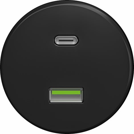 C/USB USB zásuvka A+C v barvě černá 1