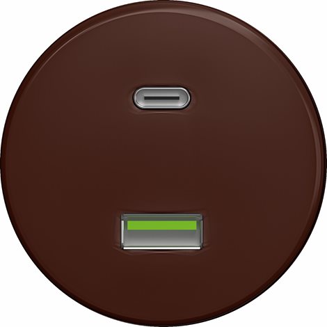 H/USB USB zásuvka A+C v barvě kaštanově hnědá 1