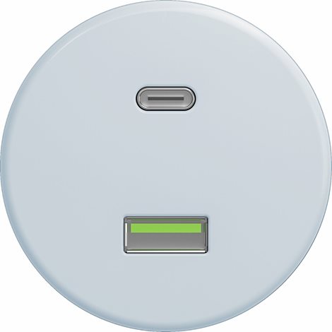 M/USB USB zásuvka A+C v barvě blankytně modrá 1