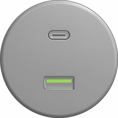 S/USB USB zásuvka A+C v barvě světle šedá 1