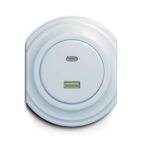 M/USB USB zásuvka A+C v barvě blankytně modrá 3