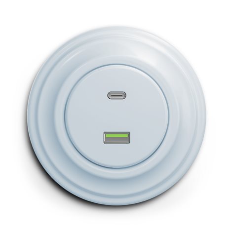 M/USB USB zásuvka A+C v barvě blankytně modrá 2