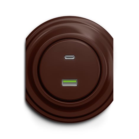 H/USB USB zásuvka A+C v barvě kaštanově hnědá 3