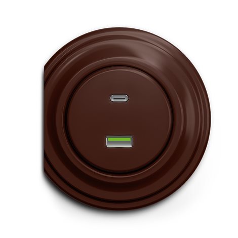 H/USB USB zásuvka A+C v barvě kaštanově hnědá 4
