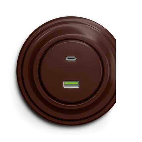 H/USB USB zásuvka A+C v barvě kaštanově hnědá 5